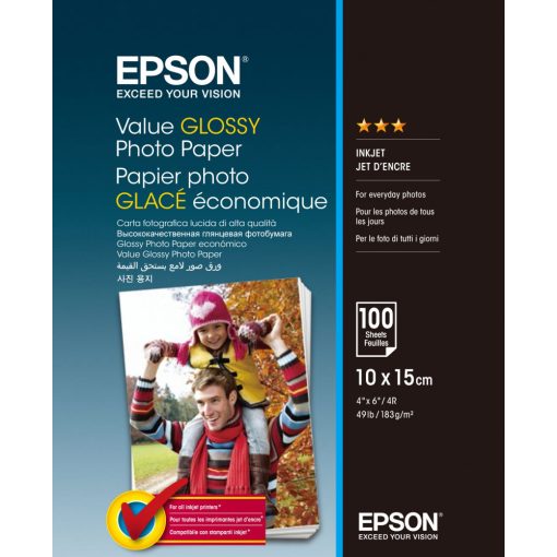 Epson 10x15 Gazdaságos Fényes Papír 100Lapos 183g