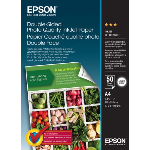 Epson A/4 Kétoldalas Fotópapír 50lap 120g