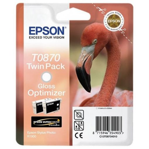 Epson T0870 Gloss Optimizer 2x11ml Eredeti Gloss Optimizer Tintapatron