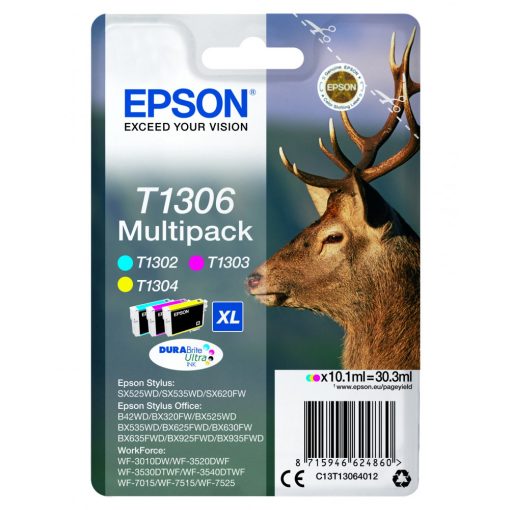Epson T1306 Multipack Eredeti Háromszínű CMY Tintapatron