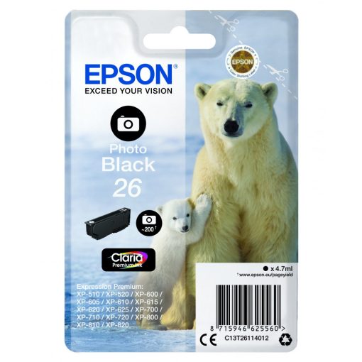 Epson T2611 Eredeti Photo Fekete Tintapatron