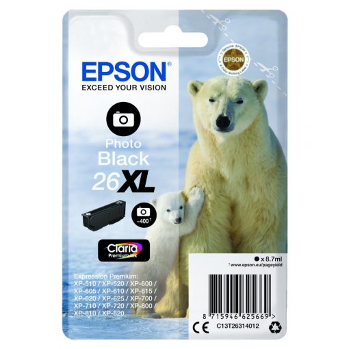 Epson T2631 Eredeti Photo Fekete Tintapatron