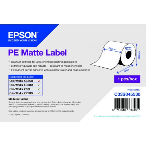 Epson 220mm*750m matt címke