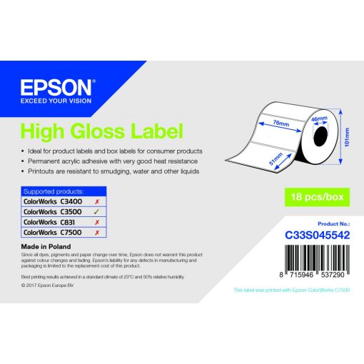 Epson 76mm*51mm,610 magasfényű inkjet címke