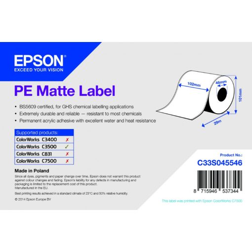 Epson 102mm*29mm matt tekercses címke