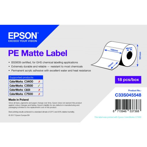 Epson 102mm*76mm, 365 inkjet címke