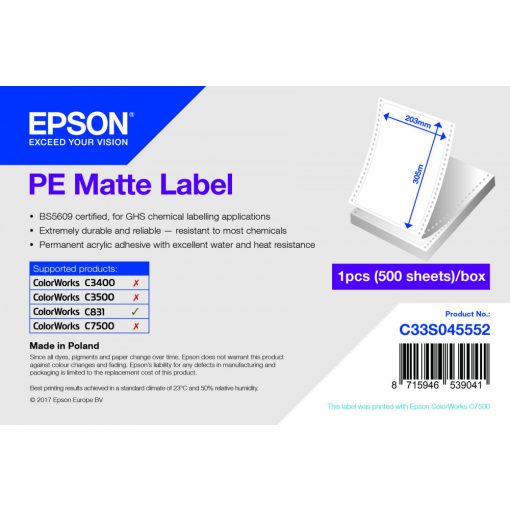 Epson 203mm*305mm, 500 inkjet címke