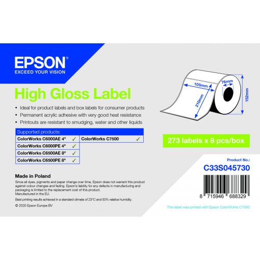 Epson 105mm x 210mm 273 magasfényű címke