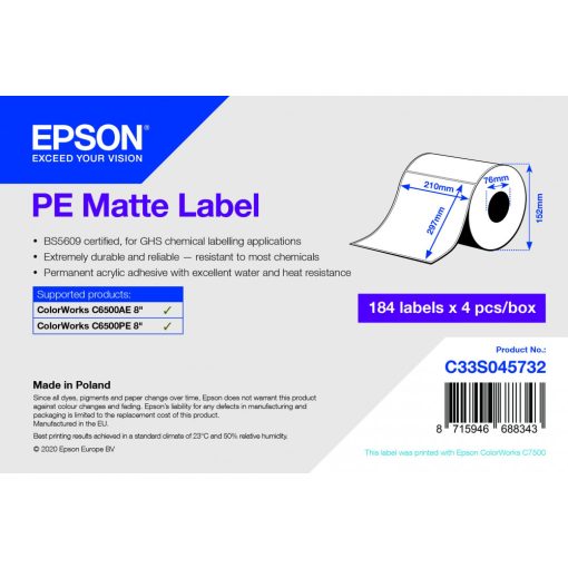 Epson 210mm X 297mm 184 matt címke