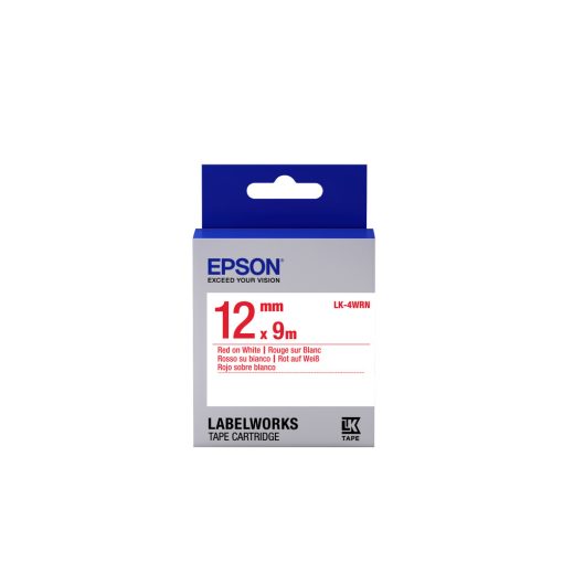 Epson LK-4WRN Red/White 12mm szalag (9m)