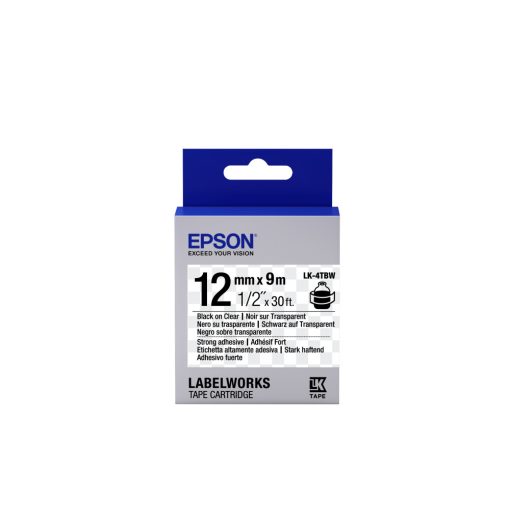 Epson LK-4TBW Black/Transparent 12mm szalag(9m)