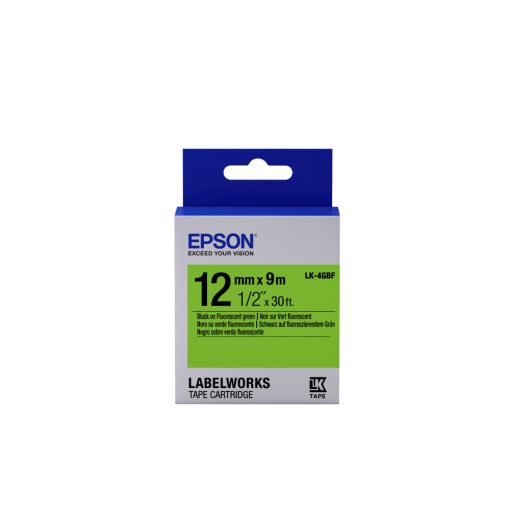 Epson LK-4GBF Black/Green 12mm szalag (9m)