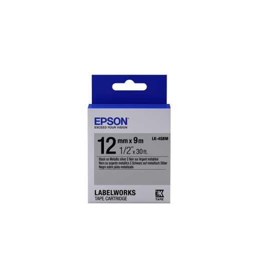 Epson LK-4SBM Black/Silver 12mm szalag (9m)