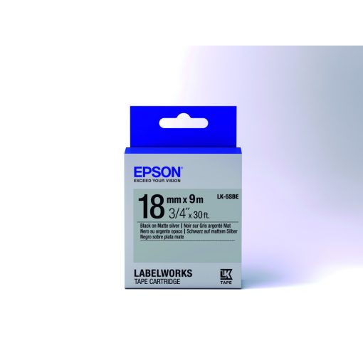 Epson LK-5SBE Black/Matt Silver 18mm szalag (9m)