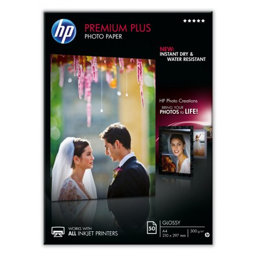HP A/4 Prémium Plus Fényes Fotópapír 50lap 300g (Genuin)