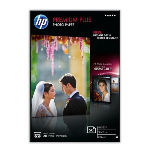 HP 10x15 Prémium Plus Fényes Fotópapír 50lap 300g (Eredeti)