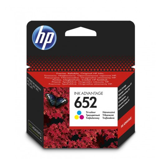 HP F6V24AE - No.652 Genuin Háromszínű CMY Ink Cartridge