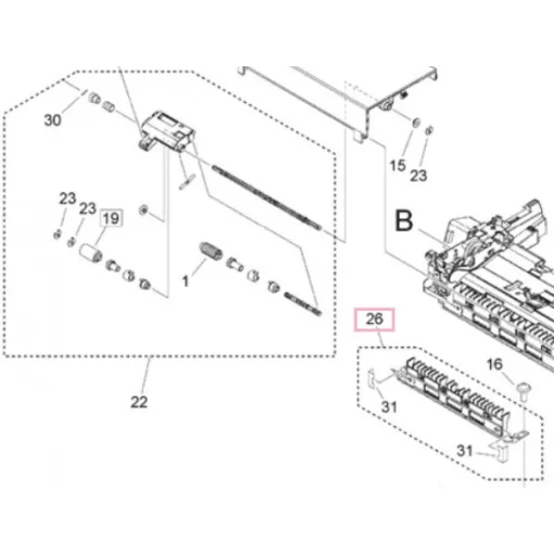 CA FM1-K009 Paper feed guide assy MF416