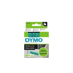   Feliratozógép szalag Dymo D1 S0720590/45019 12mmx7m, ORIGINAL, fekete/zöld