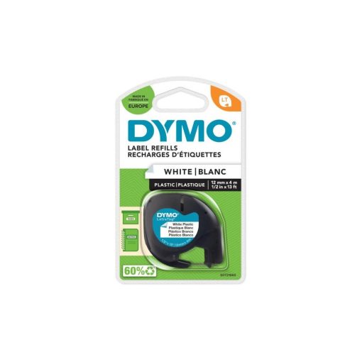 Feliratozógép szalag Dymo Letratag S0721660/59422 12mmx4m, ORIGINAL, fehér 