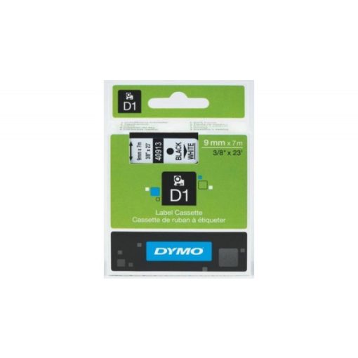 DYMO D1 40913 f.szalag 9mm x 7m fehér-Black (Genuin